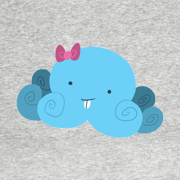 Cute Blue Bucktooth Octopus Baby by saradaboru